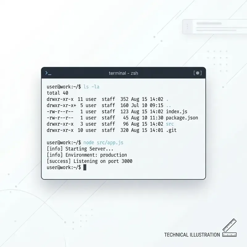 Minimalist technical diagram showing terminal execution of Claude Code on Windows