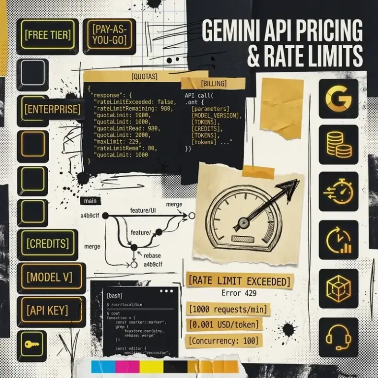 Clean minimalist technical meter gauge illustration of Gemini API pricing